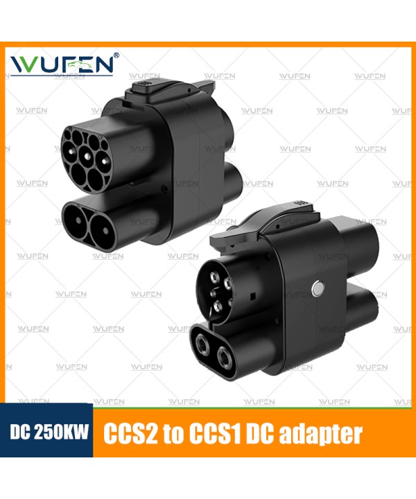 WUFEN MAX 250KW DC+AC From CCS2 Charger to CCS1 EV CCS2 to CCS1 Electric Vehicle Charger DC Fast Ev Charging Adapter Auto parts
