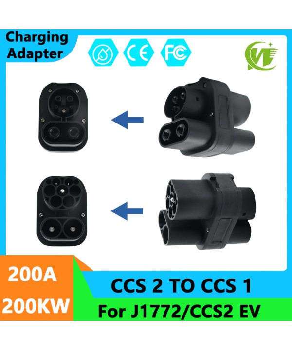 CCS2 To CCS1 DC EV Adaptor 250A Fast Charging Use for CCS1 DC Charge Port Cars High Speed Charging Converter 300V~1000V