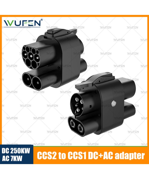 WUFEN MAX 250KW DC+AC From CCS2 Charger to CCS1 EV CCS2 to CCS1 Electric Vehicle Charger DC Fast Ev Charging Adapter Auto parts