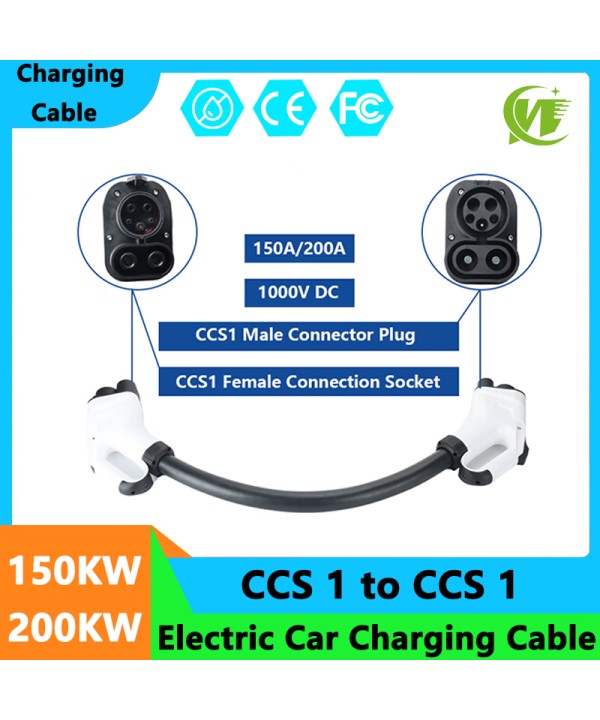 CCS Combo 1 Fast Charging Station Plug & Car Extension Cord CCS1 to CCS1 Charging Cable 150A DC EV EVSE Charging Pile Adapter