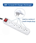 Israeli V2L Discharger For Type2 Car Discharge EV Cable Adapter J1772 GBT 16A 3.5KW 220v With Israeli sockets (Car Support V2L )