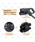 WUFEN MAX 250KW DC+AC From CCS2 Charger to CCS1 EV CCS2 to CCS1 Electric Vehicle Charger DC Fast Ev Charging Adapter Auto parts