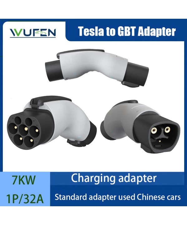 WUFEN Tesla charging stations Electric Car 250V EV Charger 32A 7KW Tesla To GBT Adapter for GBT car BYD JAC in Mexico national
