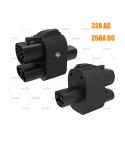 WUFEN EV Charger Adapter 32A DC 250A CCS2 to Tesla Electric Vehicle Charging 1000V DC 110V-250V AC Convertor for Model Y/S/3/X