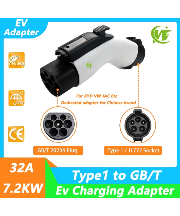 32A Type1 To GBT EV Adapter GB/T Electric Vehicle Socket J1772 Plug Charging Converter Adapter for Chinese Car Converter Charger