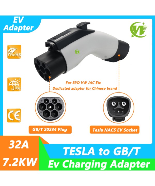 NACS Charging Station Connector 7kwEV Adapter 32A for Tesla to GBT Adapter 250V Charging Connector for all GBT standard cars