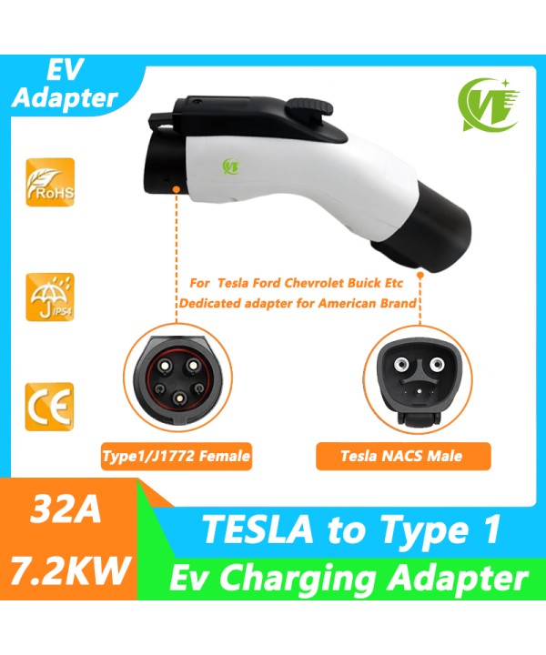 NACS to J1772 Adapter for Tesla Charger 80A Max Compatible Tesla to J1772 Adapter EV Charger Adapter for type1 electric vehicles