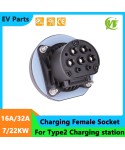Electric Vehicle Cars Charging Evse Female Socket Type 2 EV Sockets 16A 32A 3P 11/22kw For IEC 62196-2 EV Charger Charging pile