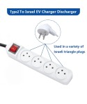 V2L Discharger for Israel Plug 16A 3.5KW for Type 2 Socket EV Cable Adapter Support BYD ATTO 3 MG ZS SERES 5 Car Discharge Type2