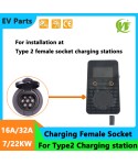 Electric Vehicle Cars Charging Evse Female Socket Type 2 EV Sockets 16A 32A 3P 11/22kw For IEC 62196-2 EV Charger Charging pile