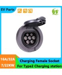 Electric Vehicle Cars Charging Evse Female Socket Type 2 EV Sockets 16A 32A 3P 11/22kw For IEC 62196-2 EV Charger Charging pile