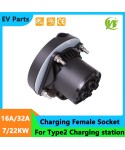 Electric Vehicle Cars Charging Evse Female Socket Type 2 EV Sockets 16A 32A 3P 11/22kw For IEC 62196-2 EV Charger Charging pile
