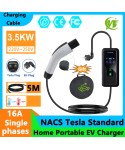 3600W Portable Type2 IEC62196-2 EV Charger Type1 SAE J1772 Electric Car Charger GBT EVSE Charging Cable Wallbox EU Plug