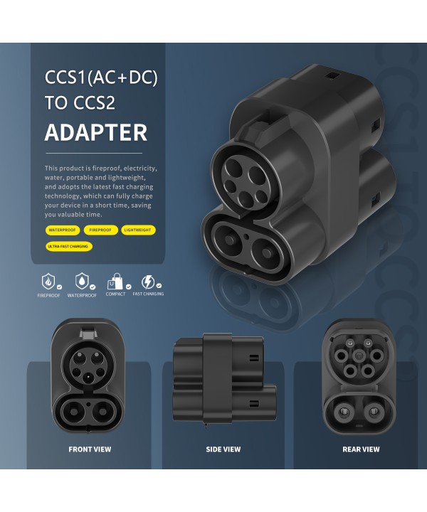 250A CCS1 Charger to CCS2 EV CCS1 to CCS2 Electric Vehicle Charger DC Fast Ev Charging Adapter